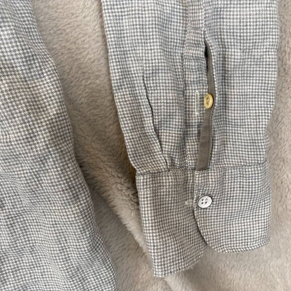 Rag & Bone Mens Button Up Shirt Classic Fit Medium Gray Herringbone Long Sleeves - Picture 9 of 11